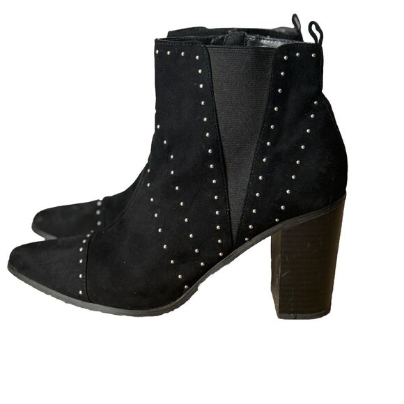 Kensie Boots Womens 10‎ M Black Studded Bootie Delanie Neutral Minimalist Preppy - Picture 1 of 12